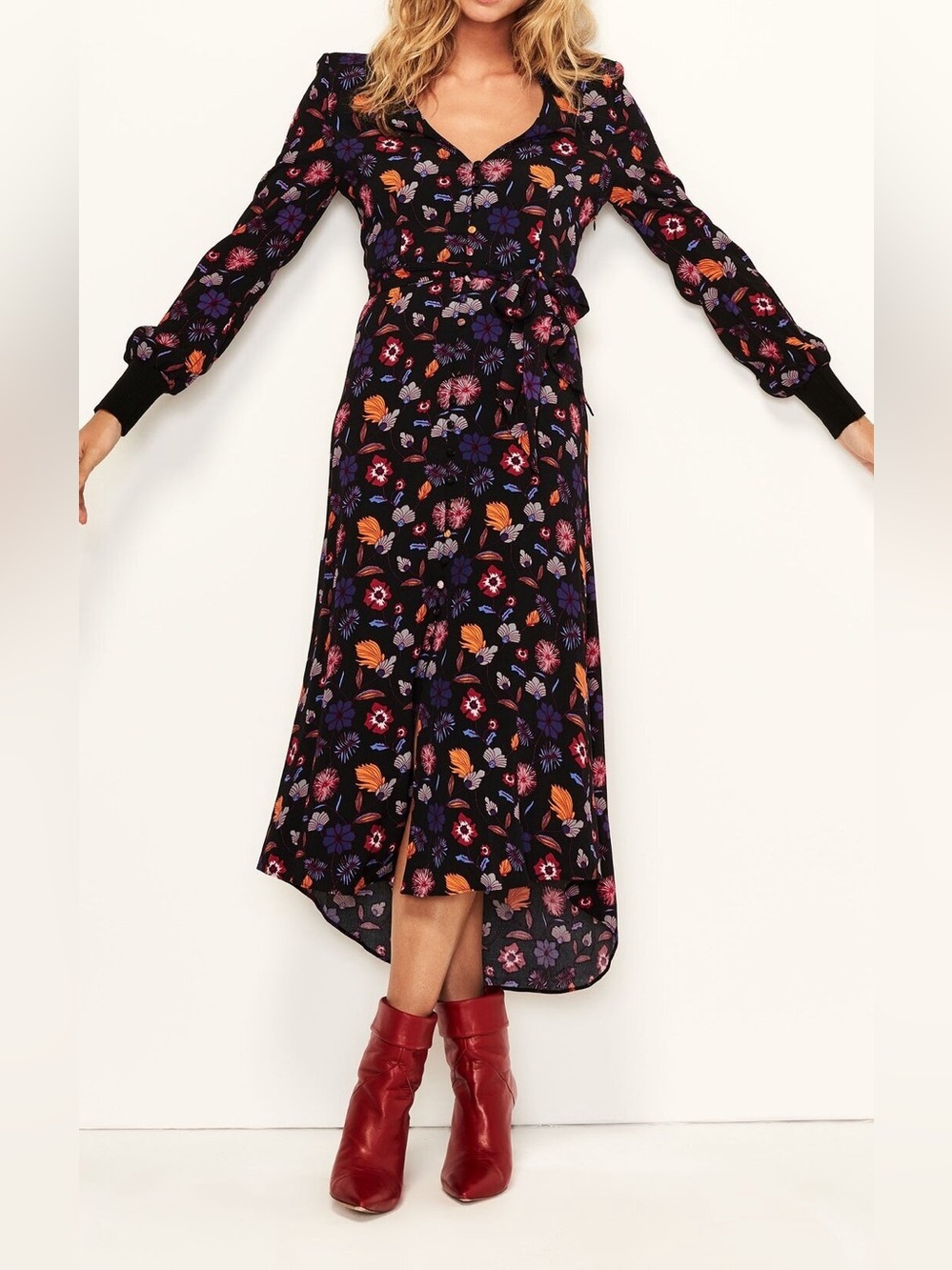 Ba&sh malny floral dress US size 6 autumn romantic